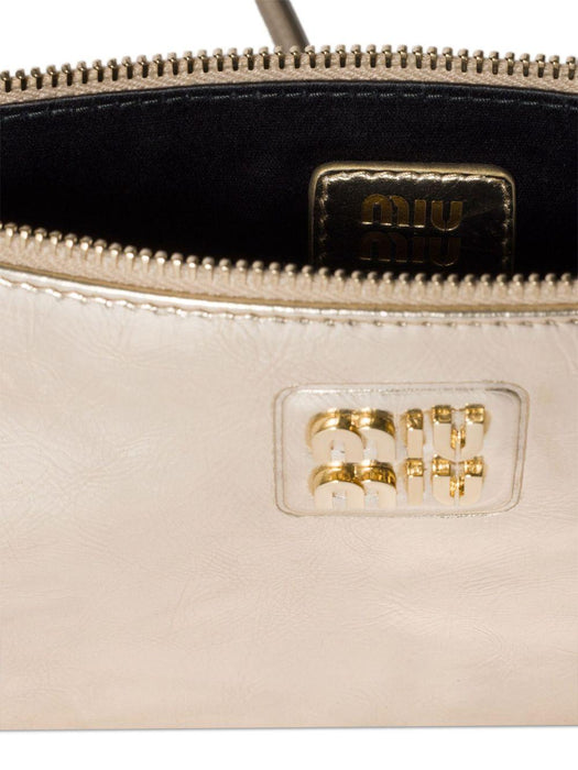 logo-lettering clutch bag 5NI007 2CT4F0846 MIU MIU 