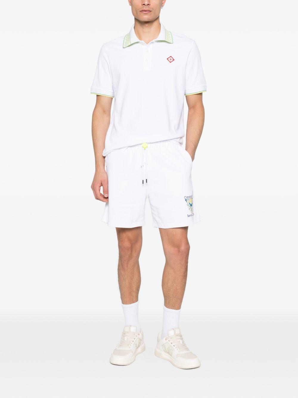 Laurel trim-collar polo shirt M-SP26-JTP-250-01 WHITE CASABLANCA 