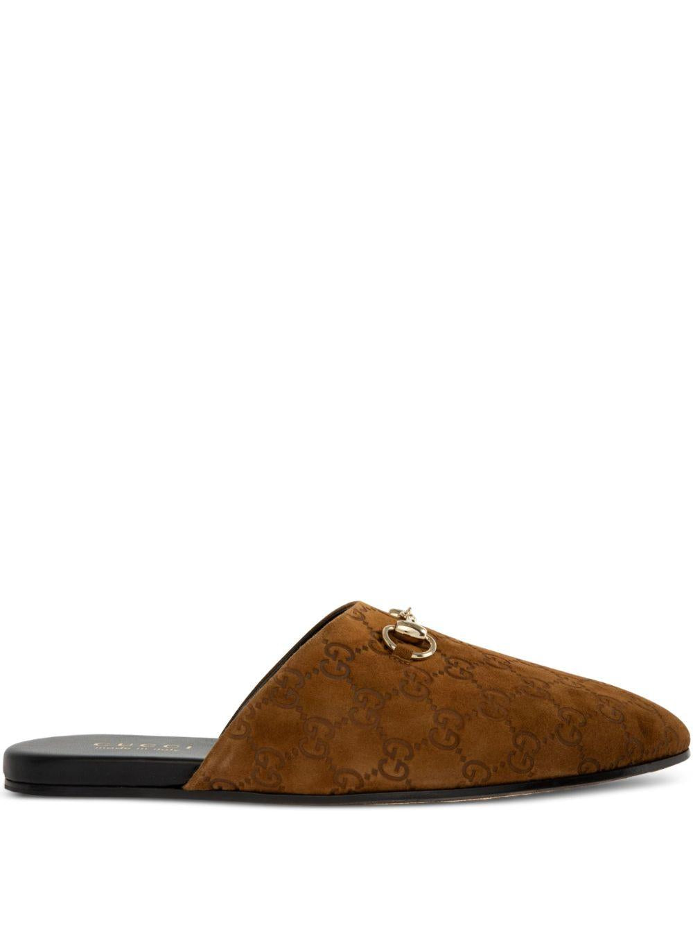 Horsebit monogram flat mules 850140 AAFQV2118 GUCCI 