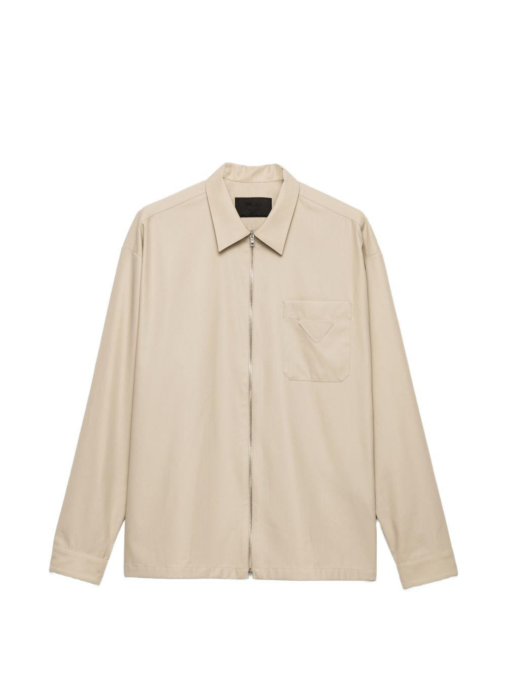 zip chest-pocket overshirt SC855 S OOO 19AMF0036 PRADA 