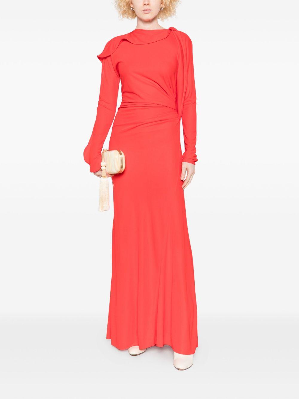 draped long-sleeve maxi dress 1425WDR006960A 1 VICTORIA BECKHAM 