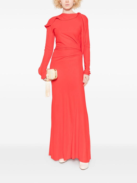 draped long-sleeve maxi dress 1425WDR006960A 1 VICTORIA BECKHAM 