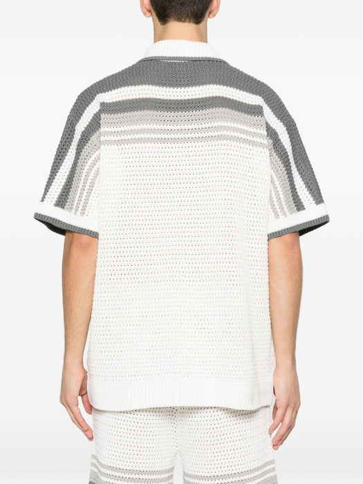 striped crochet shirt M-SP26-KW-933-01 WHITE/GREY CASABLANCA 