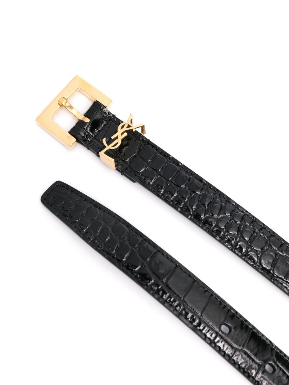 Cassandre crocodile-embossed belt 554465 DND0J1000 SAINT LAURENT 