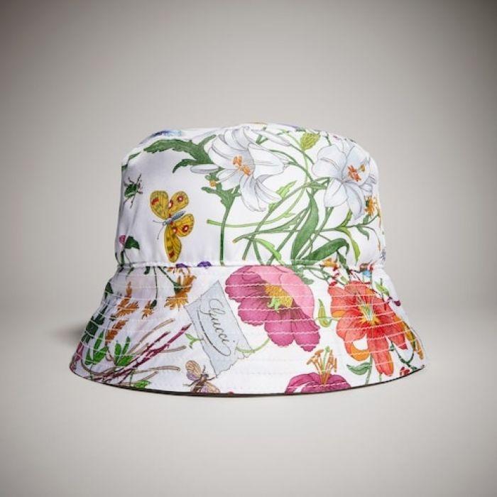 Printed silk twill bucket hat 875751 3HBMK 9000 GUCCI 