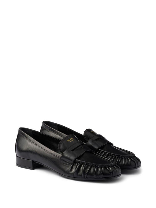 pleated leather loafers<BR/><BR/> 1D175O F 020 007F0002 PRADA 