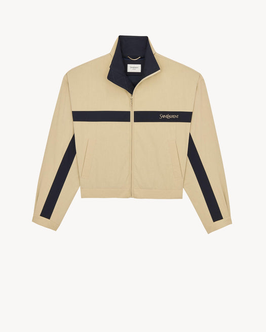 Logo-embroidered striped jacket 851251 Y6J981701 SAINT LAURENT 