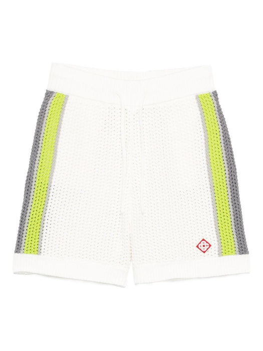 striped crochet shorts M-SP26-KW-1208-01 WHITE CASABLANCA 