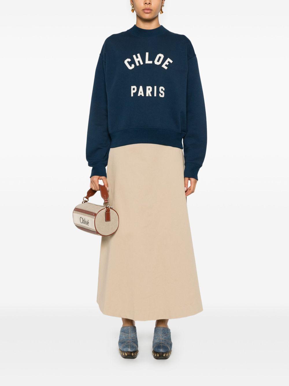mock-neck logo-patch sweatshirt 24AJH12192 4C6 CHLOÉ 