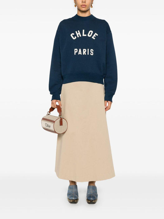 mock-neck logo-patch sweatshirt 24AJH12192 4C6 CHLOÉ 