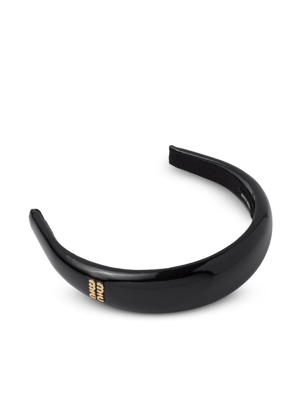 logo-plaque leather headband 5IH025 069F0002 MIU MIU 