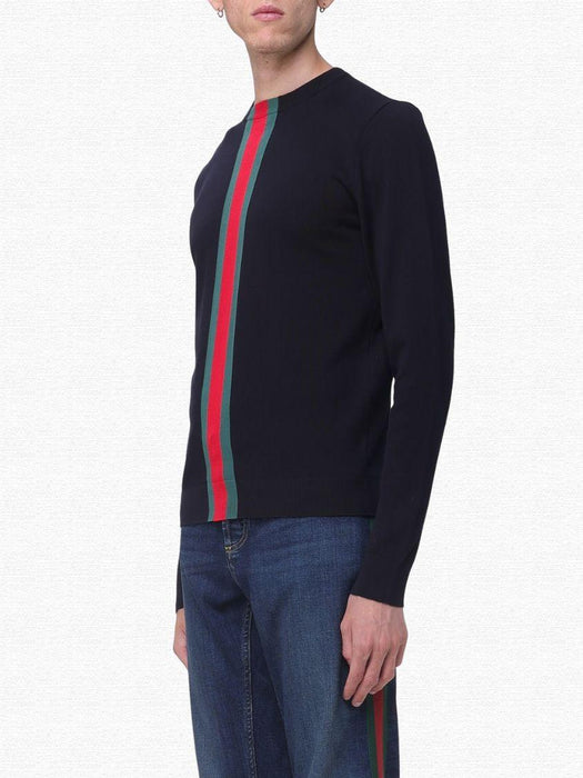 Crew-Neck Jumper with Web Detail 875177 XKFPC 4152 GUCCI 
