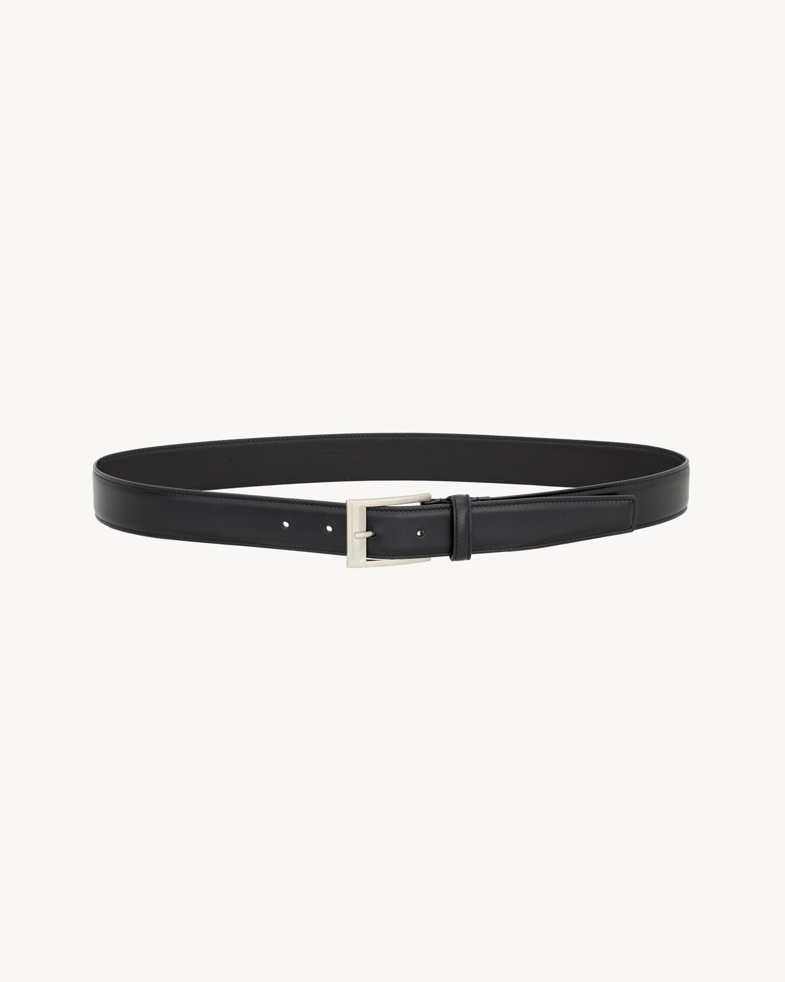 belt with a rectangular buckle and leather loop. 841389 AACC51000 SAINT LAURENT 