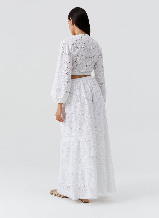 Novie White Skirt NOVIE SS WHT MELISSA ODABASH 