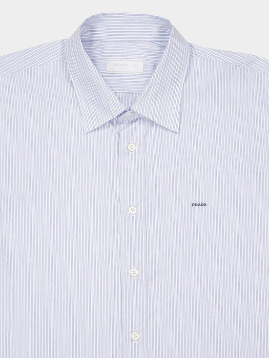 Sky Blue Cotton Shirt with Pearl Buttons UCN666 S OOO 189FF0X24 PRADA 