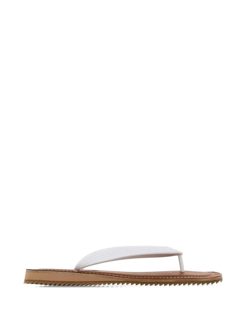 white flip-flops 5Y638E F 005 3ZMWF0009 MIU MIU 