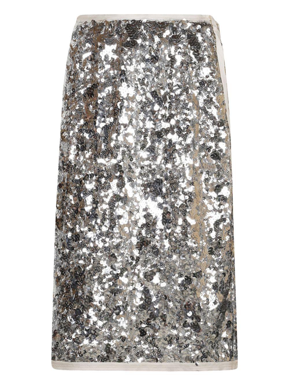 sequin-embellished wrap skirt P120ZR S OOO 176AF0118 PRADA 