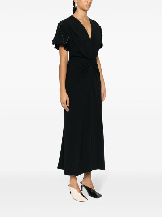 gathered-detail dress 1124WDR005195B 1 VICTORIA BECKHAM 