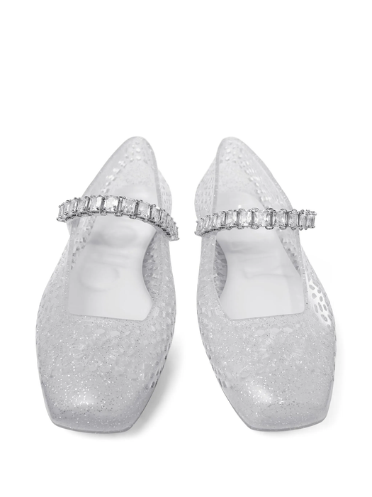 Clear Jelly Ballerina Flats THE JELLY NTXCLEAR/SILVER MIX/CRYSTAL JIMMY CHOO 