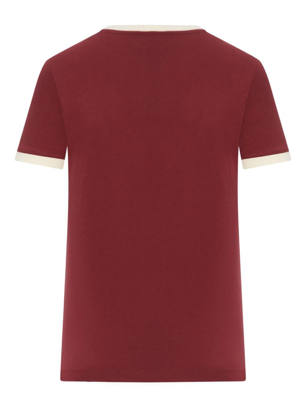 contrast-trim T-shirt<BR/><BR/> MJNA17 S OOO 1841F0X61 MIU MIU 