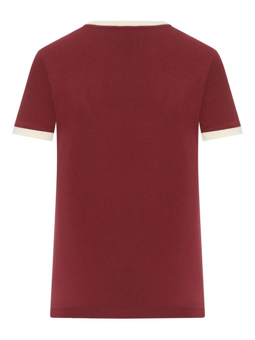 contrast-trim T-shirt<BR/><BR/> MJNA17 S OOO 1841F0X61 MIU MIU 