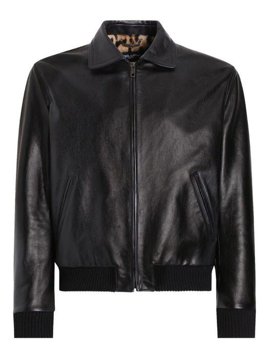leather zip-fastening bomber jacket G9BQHL GJ544N0000 DOLCE & GABBANA 