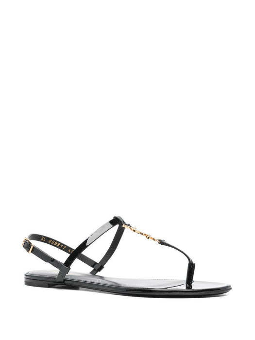 Cassandra logo plaque sandals<BR/><BR/> 659817 B8IKK1000 SAINT LAURENT 