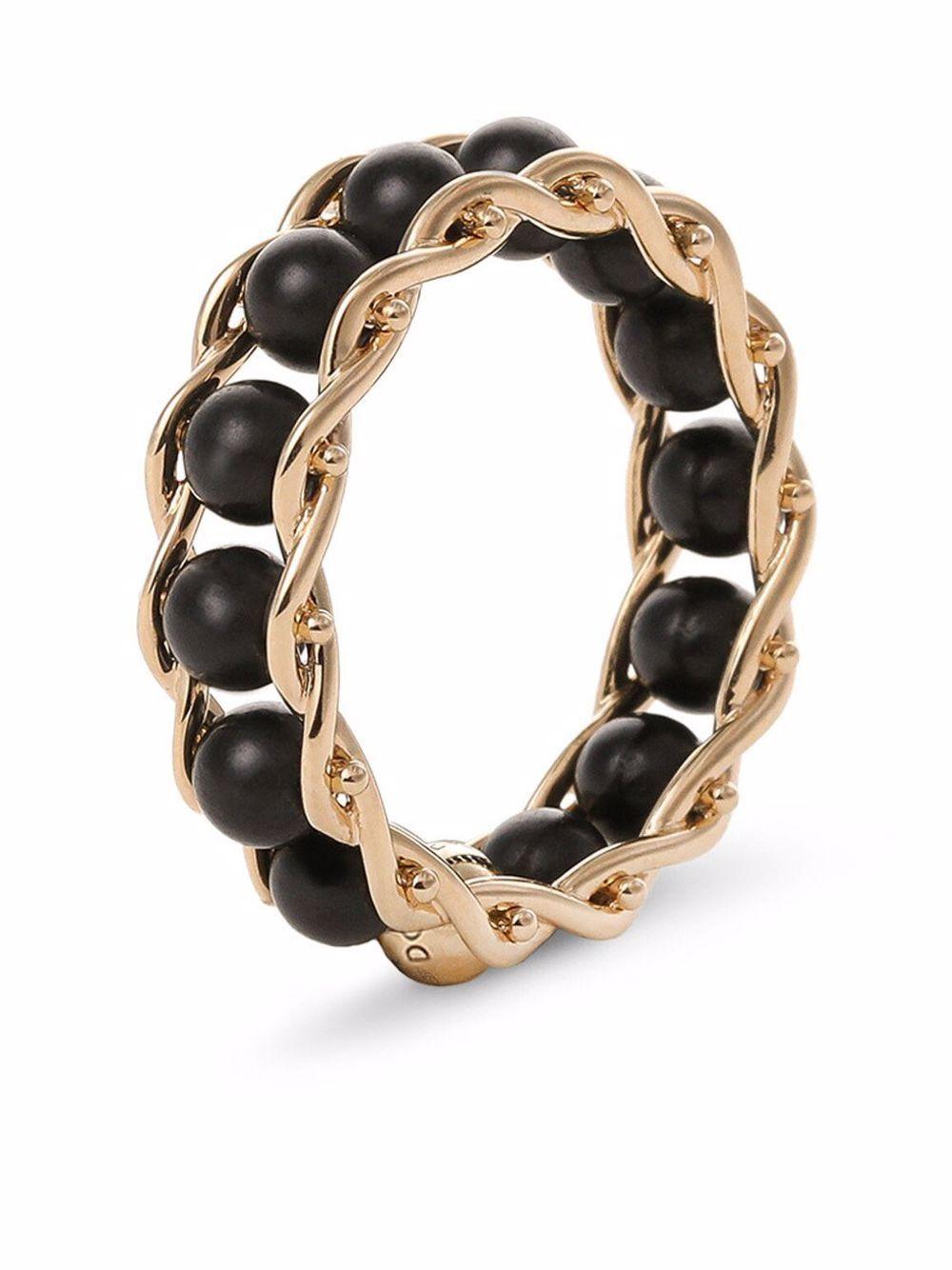 18K yellow gold Sicily jade ring WRLT1G WNFYEZOO00 DOLCE & GABBANA 