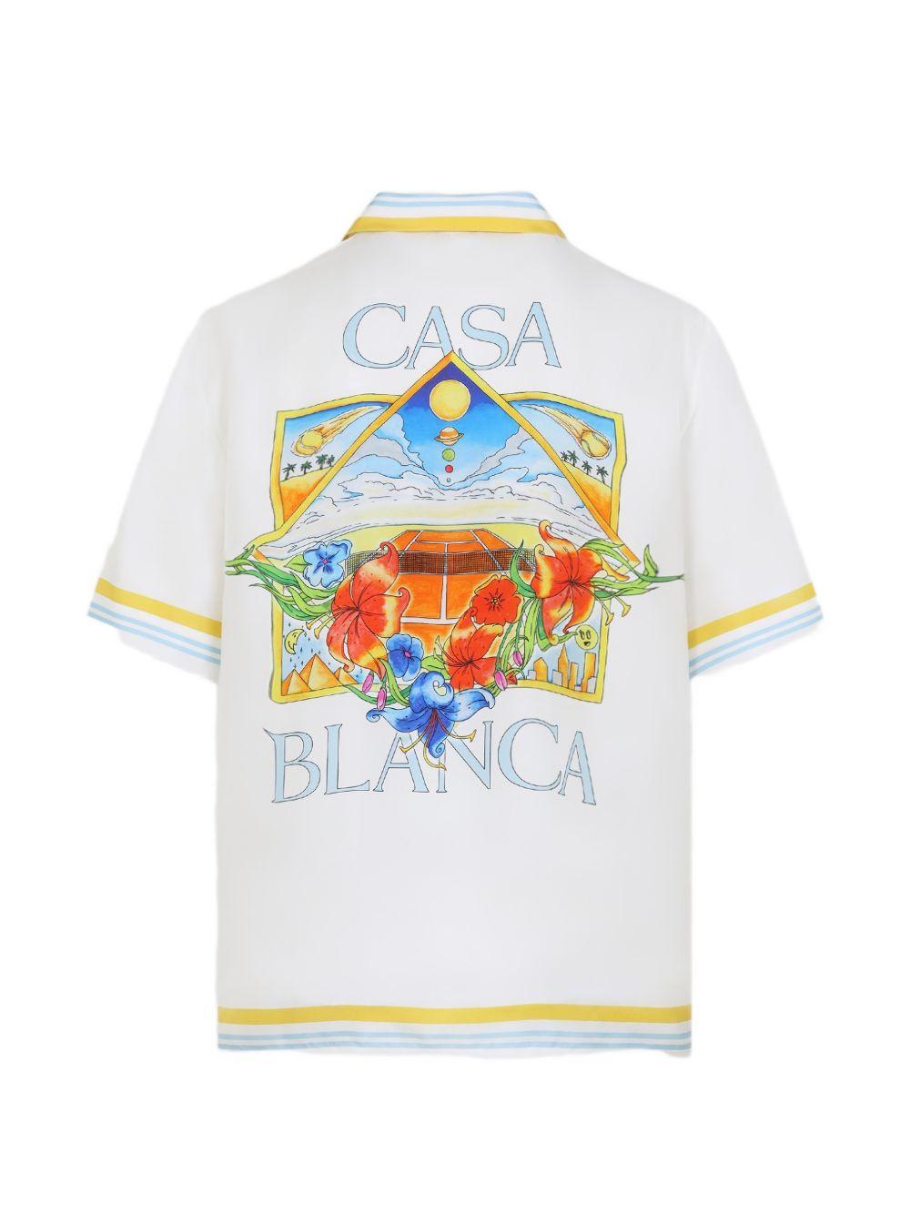 Tennis Landscape Short Sleeve Shirt M-SS26-SH-003-04 FLOWER COURT ICON CASABLANCA 