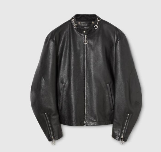 Leather jacket with Horsebit 864931 XNBCJ1000 GUCCI 