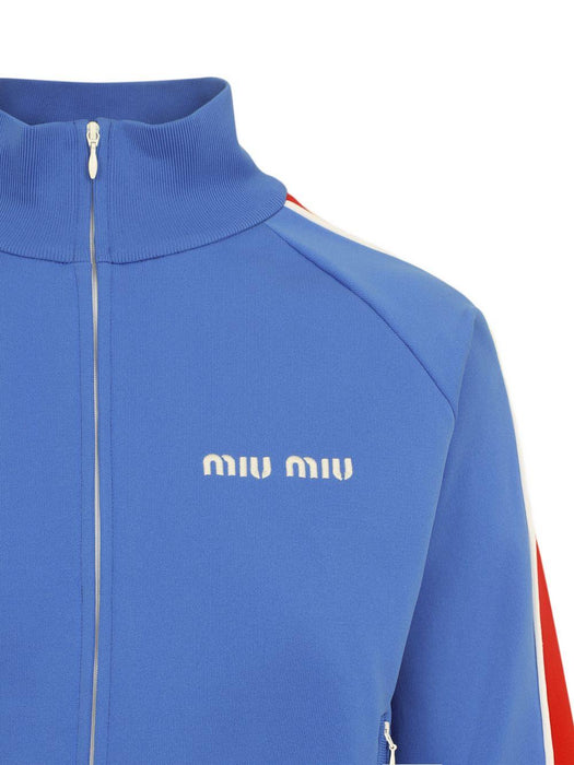 stripe zip-fastening sweatshirt MMF00V S OOO 148OF0Q0U MIU MIU 