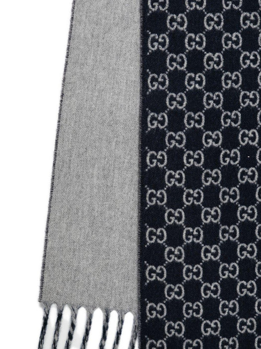 gg-monogram fringed-detail scarf 852038 4GAKX4063 GUCCI 