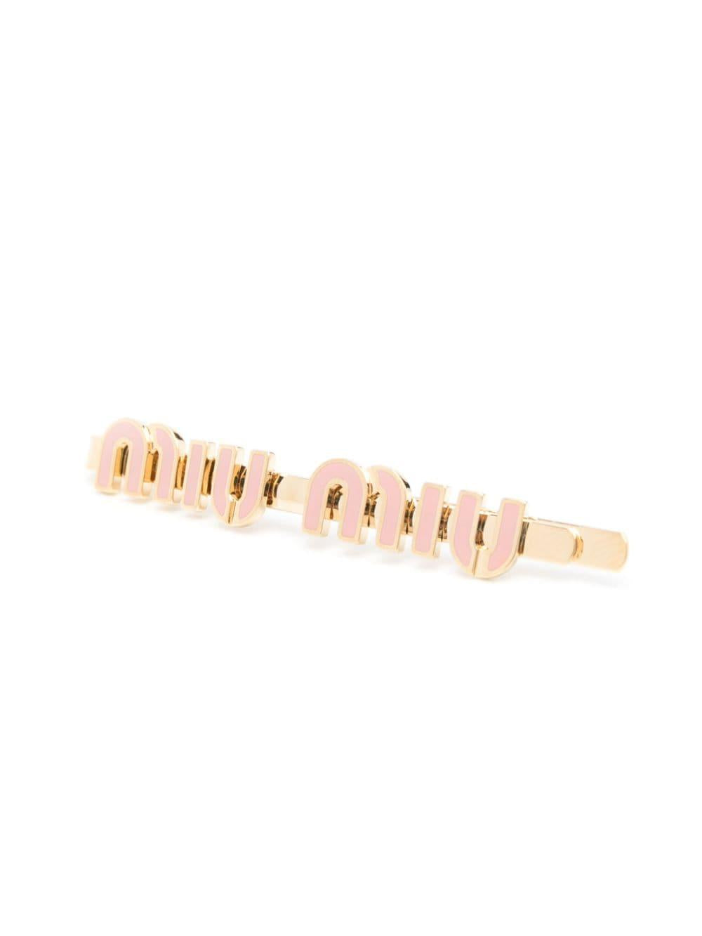 logo-lettering hairclip 5IF146 2F6TF0615 MIU MIU 