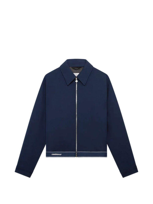 logo-trim shirt jacket M-SP26-JK-442-01 NAVY CASABLANCA 