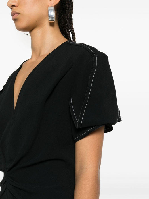 gathered-detail dress 1124WDR005195B 1 VICTORIA BECKHAM 