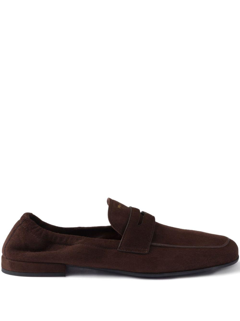 logo-print suede loafers 1D051O F 010 008F0003 PRADA 