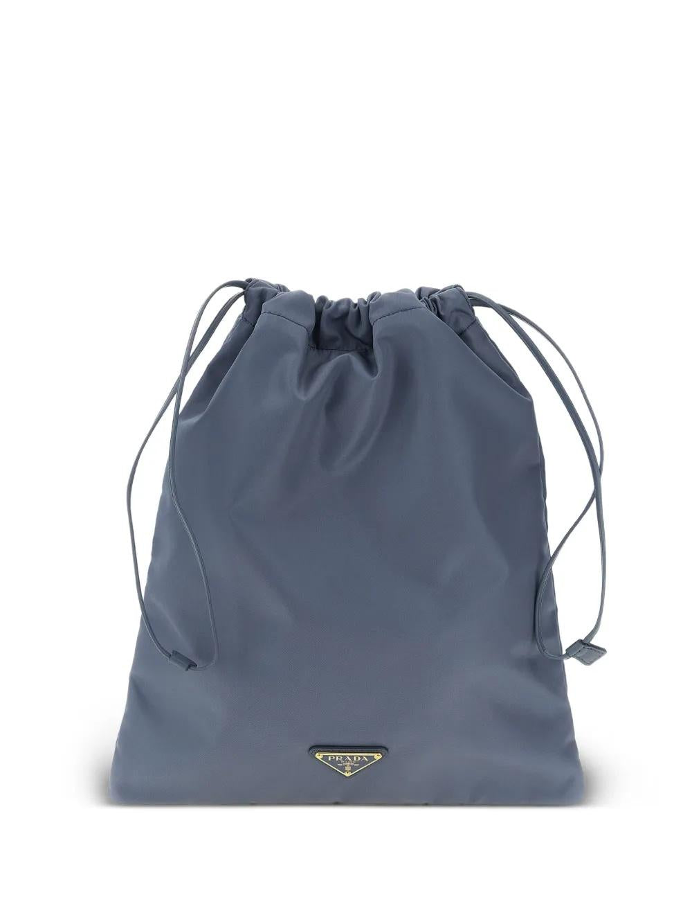 Logo-plaque drawstring shoulder bag 1NK001 2HG6F0D57 PRADA 