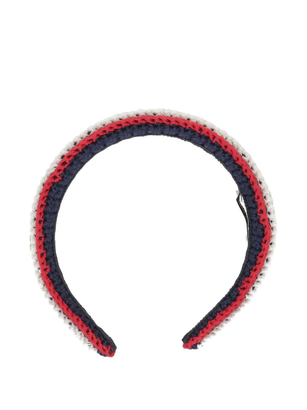 striped crochet headband 5IH109 2CWIF0SHC MIU MIU 