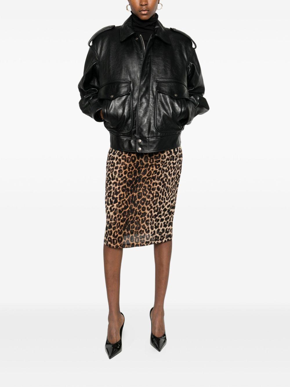 flap-pocket leather jacket<BR/> 844472 YCPM21000 SAINT LAURENT 