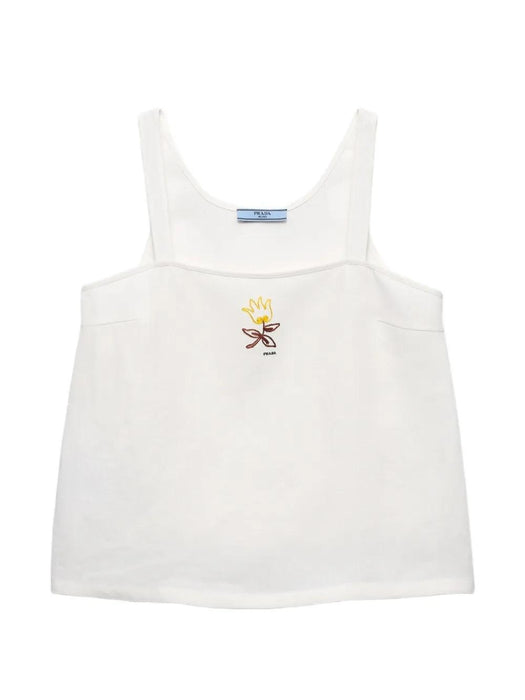 Embroidered linen Top P913OR S OOO 122GF0009 PRADA 
