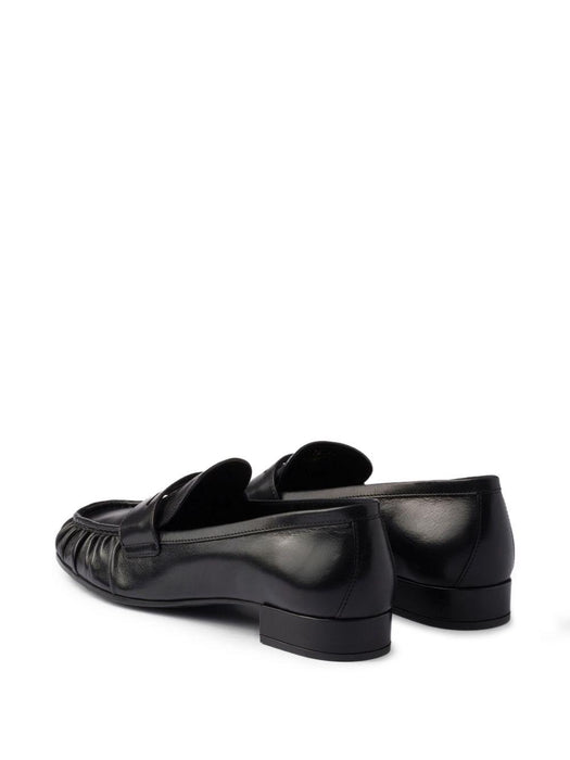 pleated leather loafers<BR/><BR/> 1D175O F 020 007F0002 PRADA 