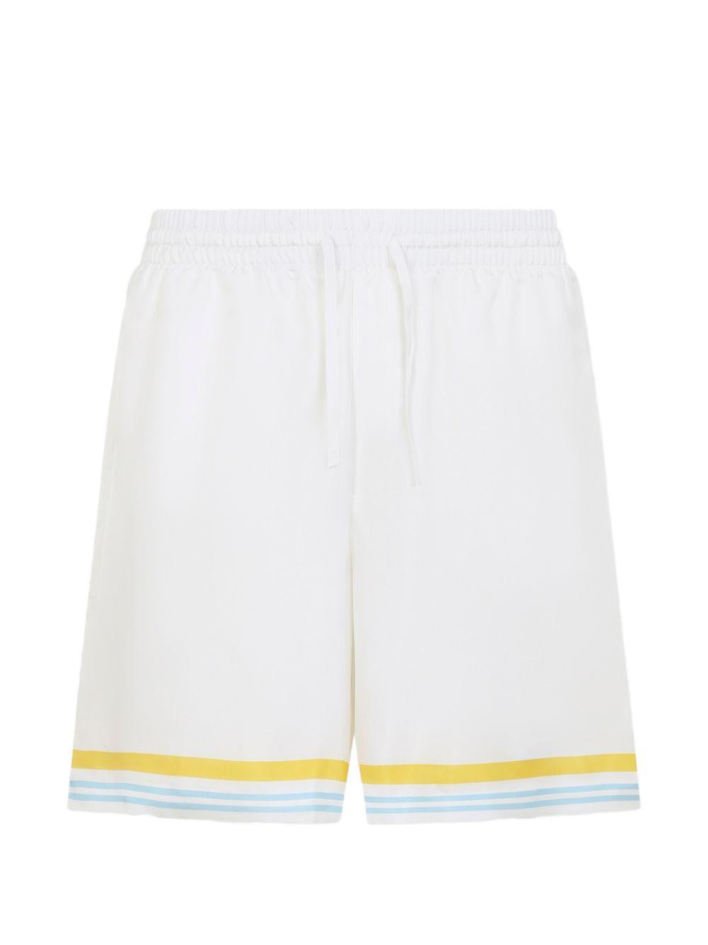 Tennis Landscape Silk Shorts M-SS26-TR-399-09 FLOWER COURT ICON CASABLANCA 